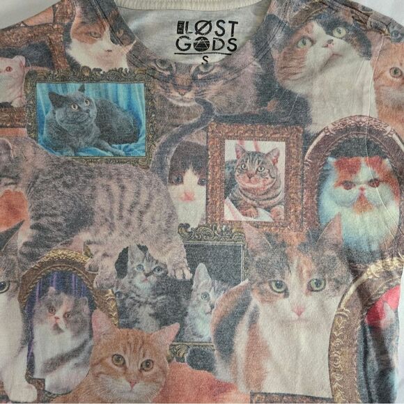 The Lost Gods Shirt Adult Small Cats All Over Print Short Sleeve Graphic Print - Picture 10 of 16
